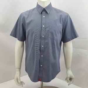 UNTUCKIT Blue Short Sleeve Button Front Cotton M
